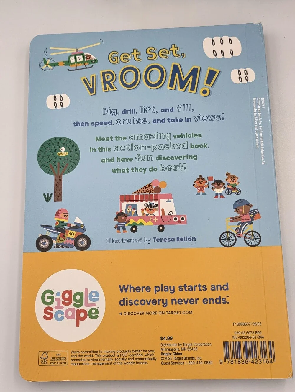 Giggle Scape Get Set, Vroom! & Tyler's Just Not Tidy - Kids Board Books Nwt